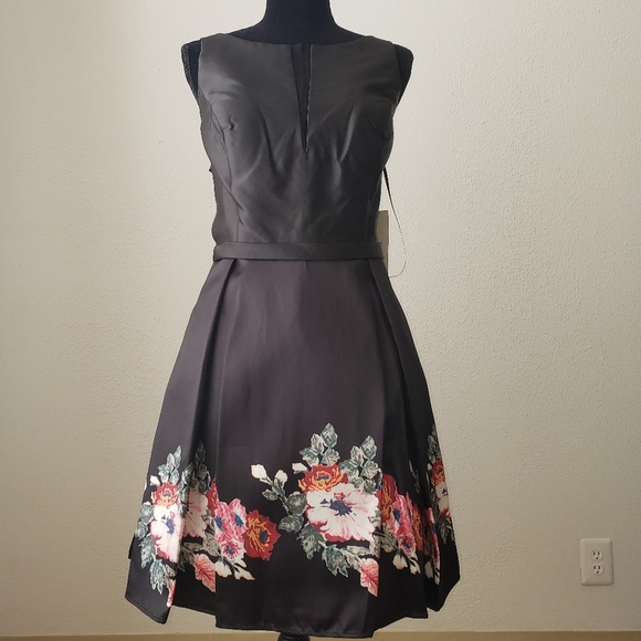 Fiesta Dresses & Skirts - New Black Floral Cocktail Dress